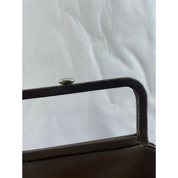 LOU TAYLOR MIAMI Women's Dark Brown Vintage 60's Faux Leather Handbag - Picture 3 of 12